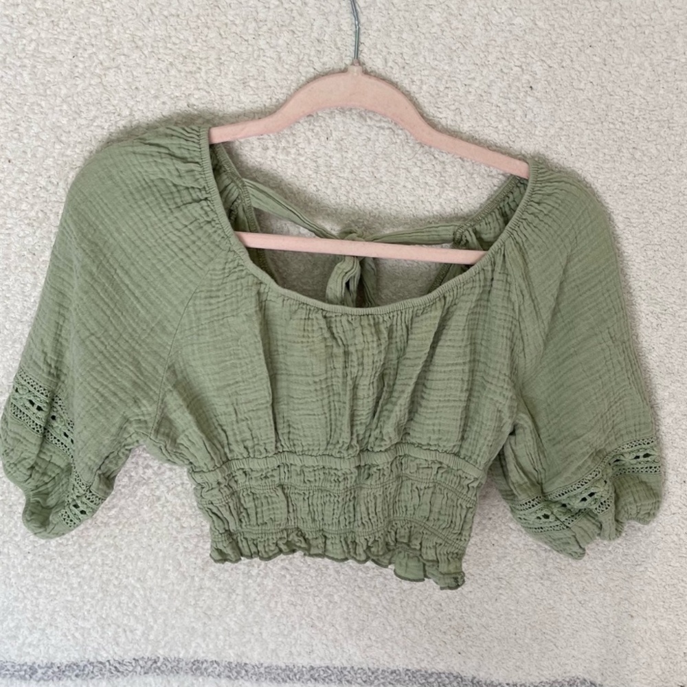 Altar’d state green crop top - M